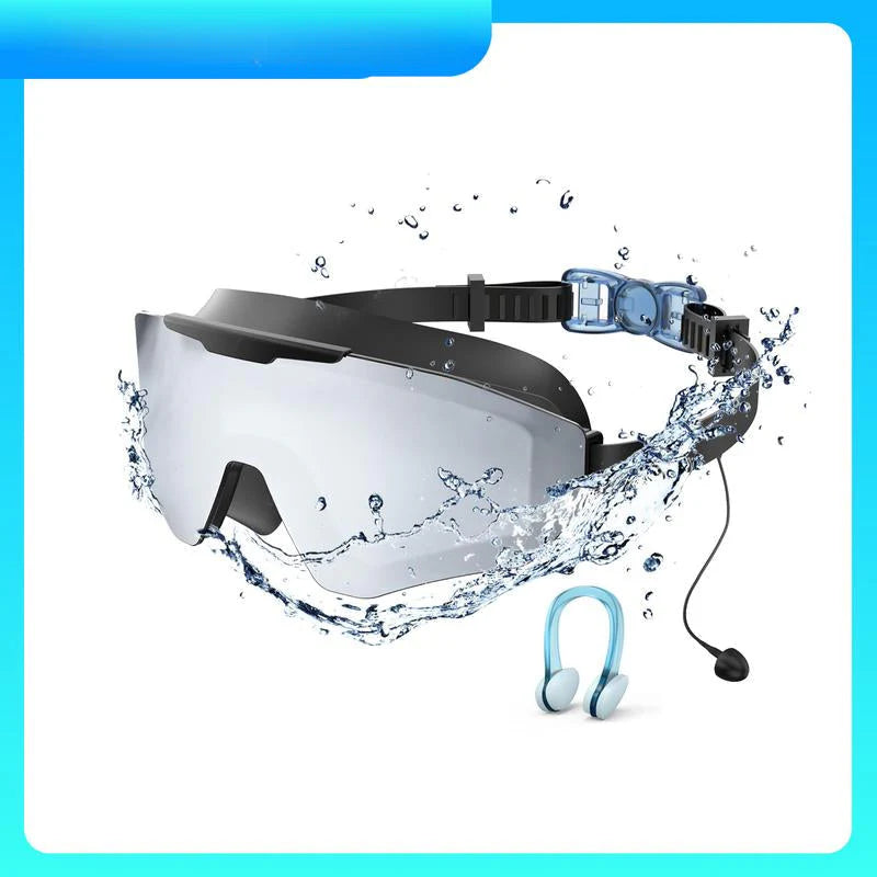 Panoramic Anti-Fog Swim Goggles with Earplugs & Nose Clip