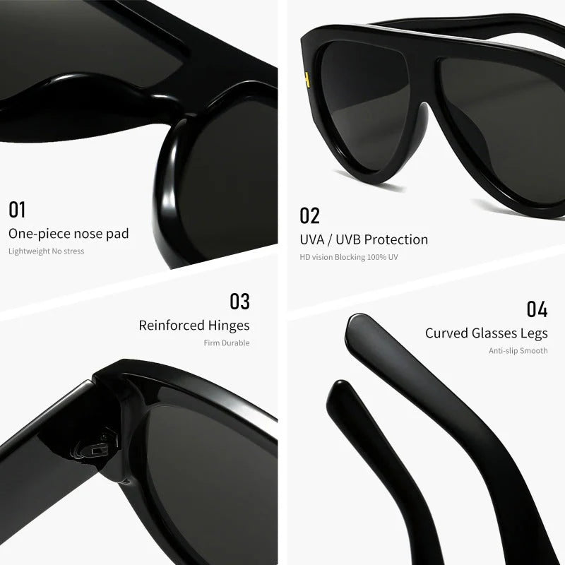 Oversized UV400 Aviator Sunglasses