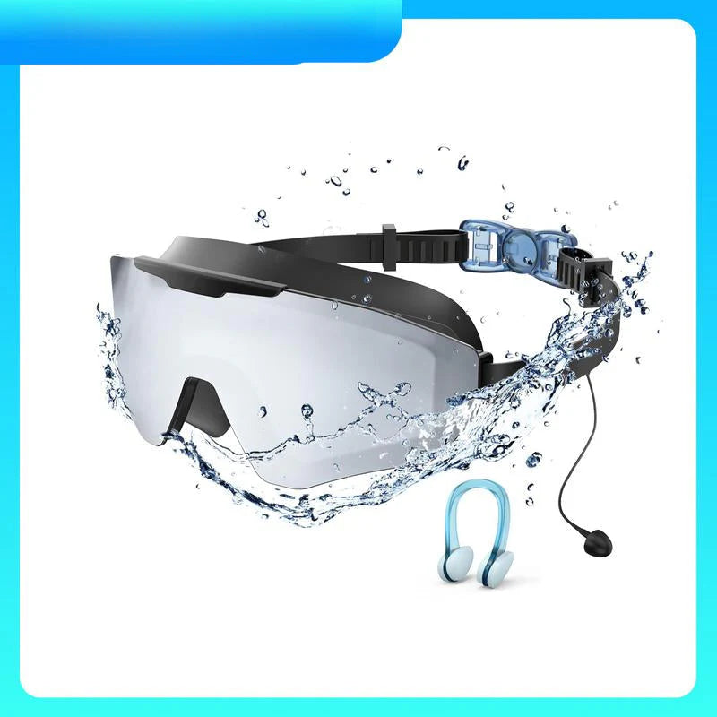 Panoramic Anti-Fog Swim Goggles with Earplugs & Nose Clip