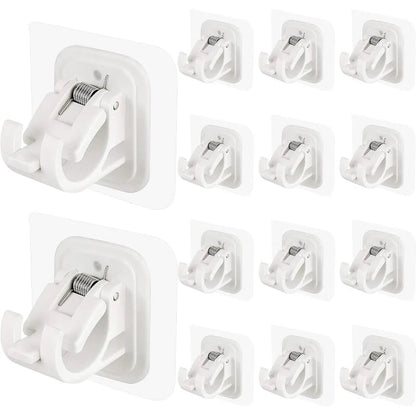 Nail-Free Adjustable Curtain Rod Bracket Holders – Drill-Free & Wall-Safe