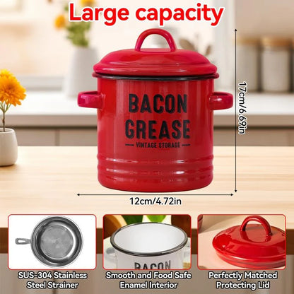 OilPot Bacon Grease Container with Strainer
