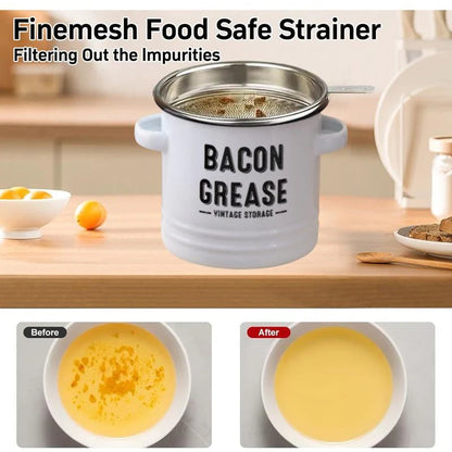 OilPot Bacon Grease Container with Strainer